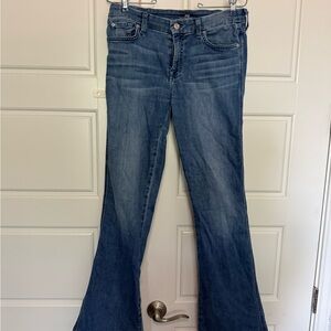 7 For All Mankind Medium Blue Flare Jeans